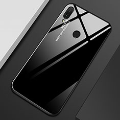 Silikon Schutzhülle Rahmen Tasche Hülle Spiegel Farbverlauf Regenbogen M01 für Huawei Y9 (2019) Schwarz