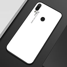Silikon Schutzhülle Rahmen Tasche Hülle Spiegel Farbverlauf Regenbogen M01 für Huawei Y9 (2019) Weiß