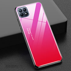 Silikon Schutzhülle Rahmen Tasche Hülle Spiegel Farbverlauf Regenbogen M01 für Oppo Reno4 SE 5G Pink