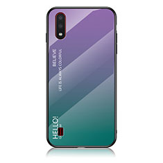 Silikon Schutzhülle Rahmen Tasche Hülle Spiegel Farbverlauf Regenbogen M01 für Samsung Galaxy A01 SM-A015 Plusfarbig