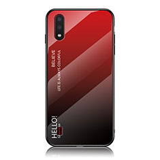 Silikon Schutzhülle Rahmen Tasche Hülle Spiegel Farbverlauf Regenbogen M01 für Samsung Galaxy A01 SM-A015 Rot