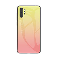 Silikon Schutzhülle Rahmen Tasche Hülle Spiegel Farbverlauf Regenbogen M01 für Samsung Galaxy Note 10 Plus 5G Gelb