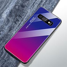 Silikon Schutzhülle Rahmen Tasche Hülle Spiegel Farbverlauf Regenbogen M01 für Samsung Galaxy S10 Pink