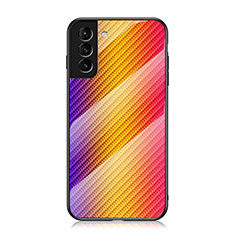 Silikon Schutzhülle Rahmen Tasche Hülle Spiegel Farbverlauf Regenbogen M01 für Samsung Galaxy S21 FE 5G Gelb