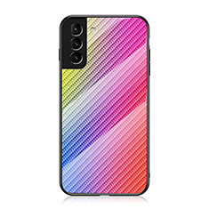 Silikon Schutzhülle Rahmen Tasche Hülle Spiegel Farbverlauf Regenbogen M01 für Samsung Galaxy S21 FE 5G Rosa