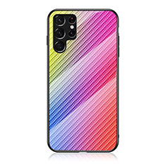 Silikon Schutzhülle Rahmen Tasche Hülle Spiegel Farbverlauf Regenbogen M01 für Samsung Galaxy S21 Ultra 5G Rosa