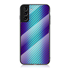 Silikon Schutzhülle Rahmen Tasche Hülle Spiegel Farbverlauf Regenbogen M01 für Samsung Galaxy S23 5G Blau