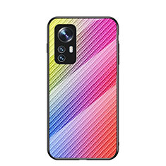 Silikon Schutzhülle Rahmen Tasche Hülle Spiegel Farbverlauf Regenbogen M01 für Xiaomi Mi 12S 5G Rosa