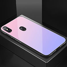 Silikon Schutzhülle Rahmen Tasche Hülle Spiegel Farbverlauf Regenbogen M01 für Xiaomi Mi 8 Violett