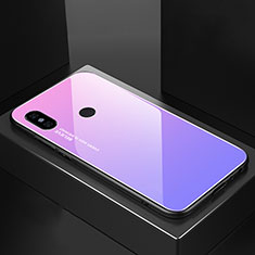 Silikon Schutzhülle Rahmen Tasche Hülle Spiegel Farbverlauf Regenbogen M01 für Xiaomi Mi A2 Violett