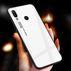 Silikon Schutzhülle Rahmen Tasche Hülle Spiegel Farbverlauf Regenbogen M01 für Xiaomi Redmi Note 7 Pro Weiß