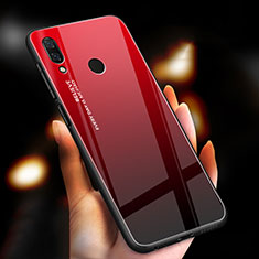 Silikon Schutzhülle Rahmen Tasche Hülle Spiegel Farbverlauf Regenbogen M01 für Xiaomi Redmi Note 7 Rot