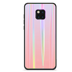 Silikon Schutzhülle Rahmen Tasche Hülle Spiegel Farbverlauf Regenbogen M02 für Huawei Mate 20 Pro Rosegold