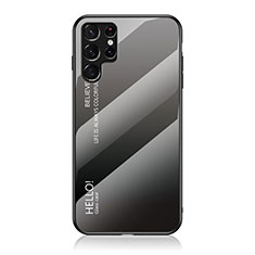 Silikon Schutzhülle Rahmen Tasche Hülle Spiegel Farbverlauf Regenbogen M02 für Samsung Galaxy S21 Ultra 5G Grau
