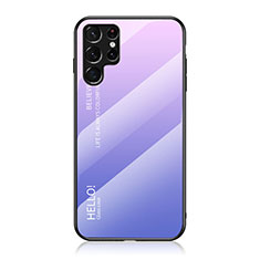 Silikon Schutzhülle Rahmen Tasche Hülle Spiegel Farbverlauf Regenbogen M02 für Samsung Galaxy S21 Ultra 5G Helles Lila