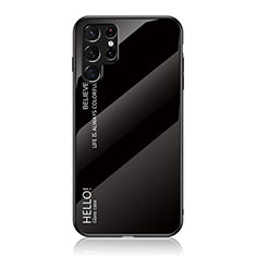 Silikon Schutzhülle Rahmen Tasche Hülle Spiegel Farbverlauf Regenbogen M02 für Samsung Galaxy S21 Ultra 5G Schwarz
