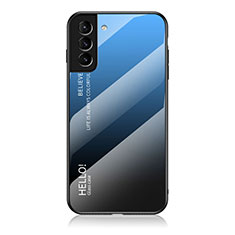 Silikon Schutzhülle Rahmen Tasche Hülle Spiegel Farbverlauf Regenbogen M02 für Samsung Galaxy S22 5G Blau