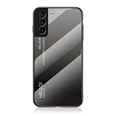 Silikon Schutzhülle Rahmen Tasche Hülle Spiegel Farbverlauf Regenbogen M02 für Samsung Galaxy S22 Plus 5G Grau