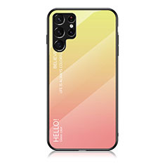 Silikon Schutzhülle Rahmen Tasche Hülle Spiegel Farbverlauf Regenbogen M02 für Samsung Galaxy S22 Ultra 5G Orange