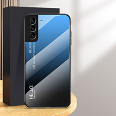 Silikon Schutzhülle Rahmen Tasche Hülle Spiegel Farbverlauf Regenbogen M02 für Samsung Galaxy S24 Plus 5G Blau