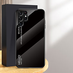 Silikon Schutzhülle Rahmen Tasche Hülle Spiegel Farbverlauf Regenbogen M02 für Samsung Galaxy S24 Ultra 5G Schwarz