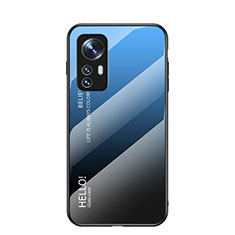 Silikon Schutzhülle Rahmen Tasche Hülle Spiegel Farbverlauf Regenbogen M02 für Xiaomi Mi 12 5G Blau