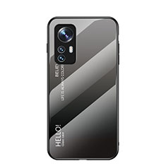 Silikon Schutzhülle Rahmen Tasche Hülle Spiegel Farbverlauf Regenbogen M02 für Xiaomi Mi 12 5G Grau
