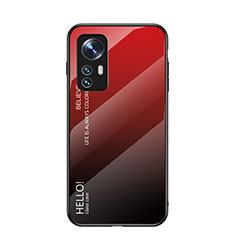Silikon Schutzhülle Rahmen Tasche Hülle Spiegel Farbverlauf Regenbogen M02 für Xiaomi Mi 12 5G Rot