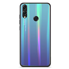 Silikon Schutzhülle Rahmen Tasche Hülle Spiegel Farbverlauf Regenbogen R01 für Huawei Honor 8X Blau