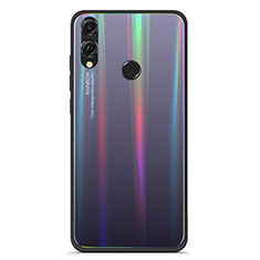 Silikon Schutzhülle Rahmen Tasche Hülle Spiegel Farbverlauf Regenbogen R01 für Huawei Honor 8X Schwarz