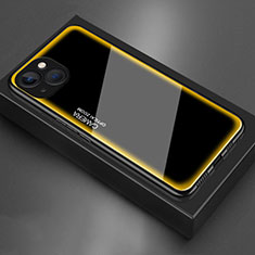 Silikon Schutzhülle Rahmen Tasche Hülle Spiegel für Apple iPhone 13 Gelb