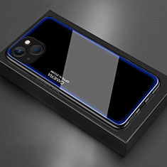 Silikon Schutzhülle Rahmen Tasche Hülle Spiegel für Apple iPhone 14 Plus Blau