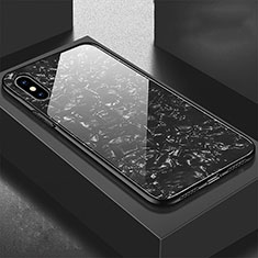 Silikon Schutzhülle Rahmen Tasche Hülle Spiegel für Apple iPhone X Schwarz