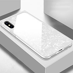 Silikon Schutzhülle Rahmen Tasche Hülle Spiegel für Apple iPhone Xs Weiß