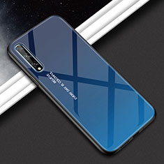 Silikon Schutzhülle Rahmen Tasche Hülle Spiegel für Huawei Enjoy 10S Blau