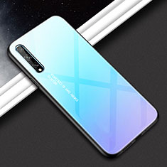 Silikon Schutzhülle Rahmen Tasche Hülle Spiegel für Huawei Enjoy 10S Hellblau