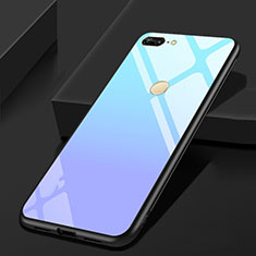 Silikon Schutzhülle Rahmen Tasche Hülle Spiegel für Huawei Honor 9 Lite Hellblau
