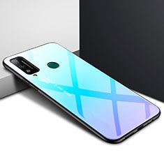 Silikon Schutzhülle Rahmen Tasche Hülle Spiegel für Huawei Honor Play4T Hellblau