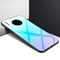 Silikon Schutzhülle Rahmen Tasche Hülle Spiegel für Huawei Mate 30 5G Hellblau