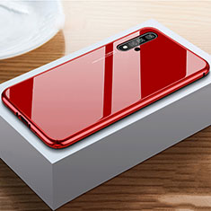 Silikon Schutzhülle Rahmen Tasche Hülle Spiegel für Huawei Nova 5T Rot