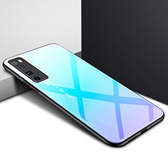 Silikon Schutzhülle Rahmen Tasche Hülle Spiegel für Huawei Nova 7 Pro 5G Hellblau