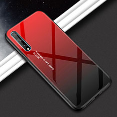 Silikon Schutzhülle Rahmen Tasche Hülle Spiegel für Huawei P smart S Rot