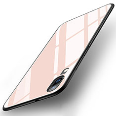 Silikon Schutzhülle Rahmen Tasche Hülle Spiegel für Huawei P20 Rosegold