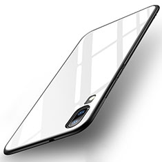 Silikon Schutzhülle Rahmen Tasche Hülle Spiegel für Huawei P20 Weiß