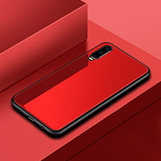 Silikon Schutzhülle Rahmen Tasche Hülle Spiegel für Huawei P30 Rot