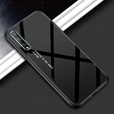 Silikon Schutzhülle Rahmen Tasche Hülle Spiegel für Huawei Y8p Schwarz