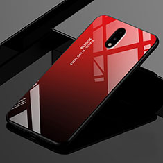 Silikon Schutzhülle Rahmen Tasche Hülle Spiegel für OnePlus 7 Rot