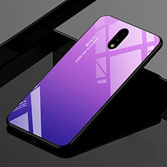 Silikon Schutzhülle Rahmen Tasche Hülle Spiegel für OnePlus 7 Violett