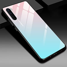 Silikon Schutzhülle Rahmen Tasche Hülle Spiegel für OnePlus Nord Hellblau