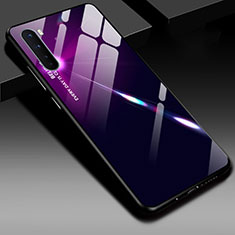 Silikon Schutzhülle Rahmen Tasche Hülle Spiegel für OnePlus Nord Violett und Schwarz